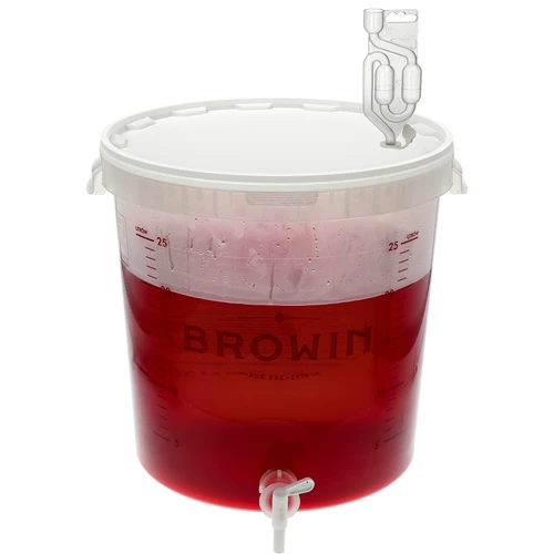 Pojemnik fermentacyjny 30L z nadrukiem, kranem i 3 rurkami - 9