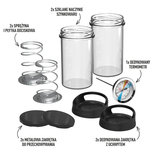 Prensa para fiambres de vidrio - kit DUO, para 2 x 450 g - 2