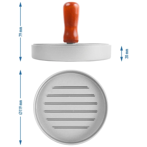Prensa para hamburguesas - de aluminio, diámetro 12cm - 6