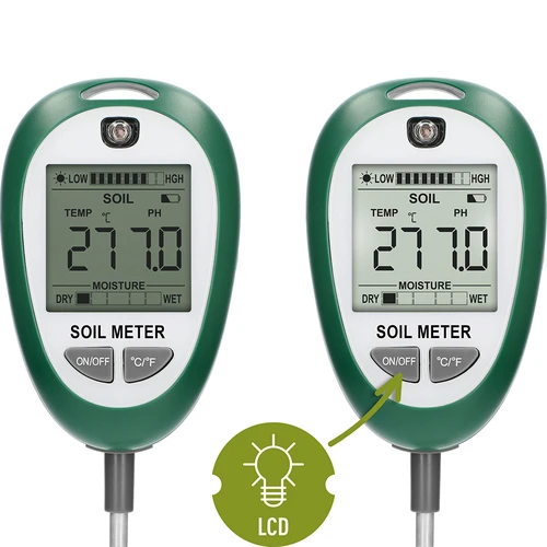Probador de sustrato 4 en 1-pH, humedad, C, luz solar - 4