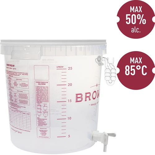Recipiente de fermentación 30L grifo tubo lateral termómetro reductor de sedimentos - 3