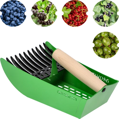 Recogedor de frutas pequeñas metálico verde - 2