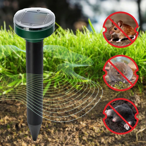 Repelente solar de topos – protección eficaz, segura y humanitaria para el jardín, conjunto de 4 piezas. - 12