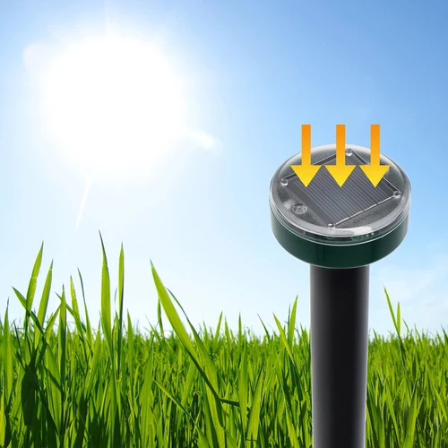 Repelente solar de topos – protección eficaz, segura y humanitaria para el jardín, conjunto de 4 piezas. - 11