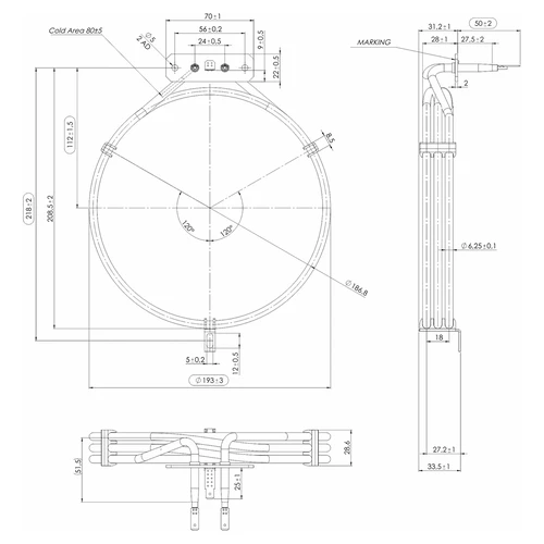 Resistencia para ahumador - 2,7 kW - 4
