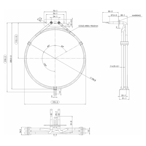 Resistencia para ahumadora - 1,5 kW - 4