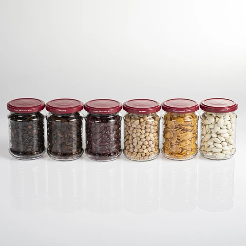 Słoik 250 ml fi66/4 zakrętka bordo - 6 szt. - 6