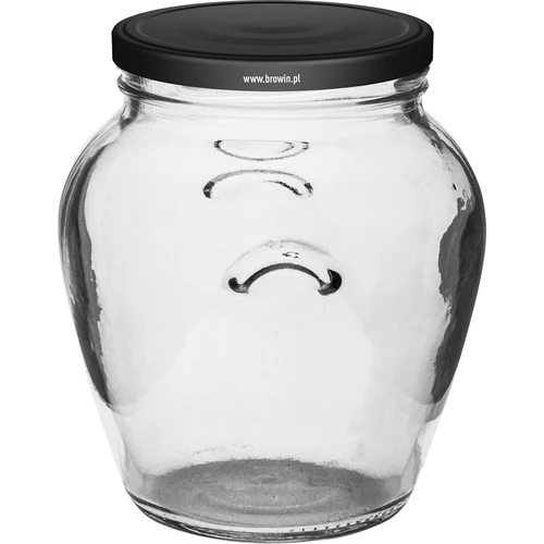 Słoik Amfora 580 ml (fi 82) z zakrętką czarną 6 szt. - 2