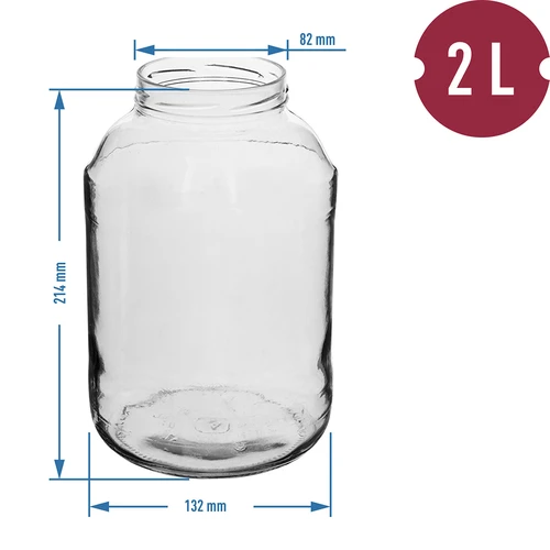 Słoik TO 2L z zak. złota fi82/6, 6 szt. - 2