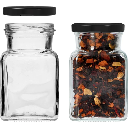 Słoik twist off 150ml Cztery kąty fi 53 z czarną zakrętką, 6 szt. - 4