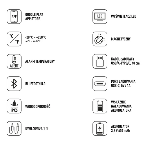 SOENS Termómetro de cocina con Bluetooth - 8