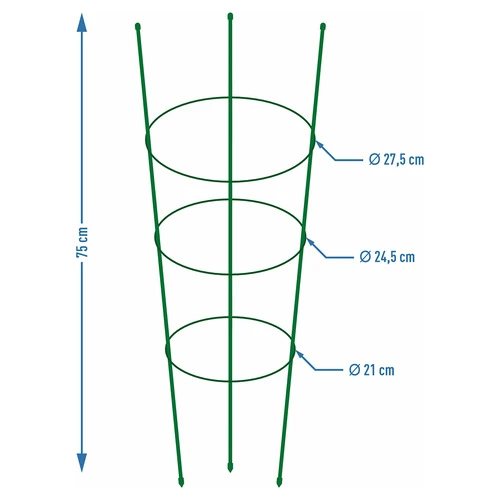 Soporte anular para plantas 3 anillos 0,75 - 2