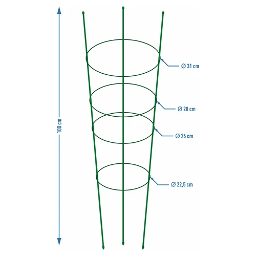 Soporte anular para plantas 4 anillos 1m - 2