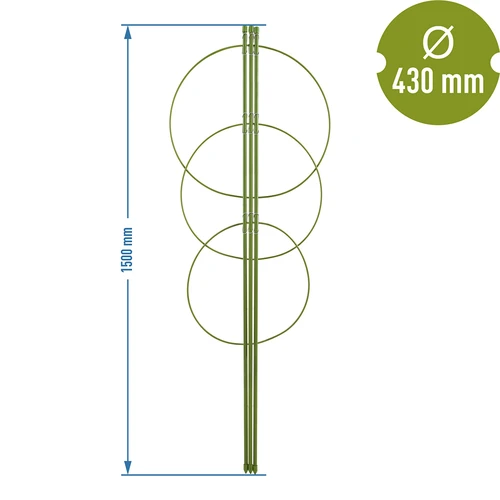 Soporte de anillo para plantas 3 anillos 1,5m - 2