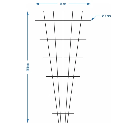 Soporte para plantas - enrejado de jardín estrechado 150 x 75cm - 7