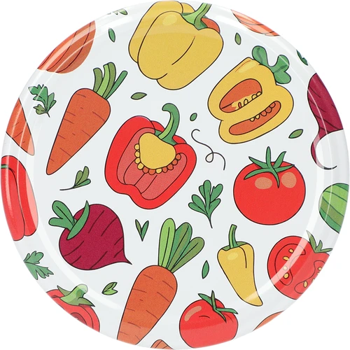 Tapa con estampado - motivo Verduras, Ø 82/6 (6 garras), 10 uds.