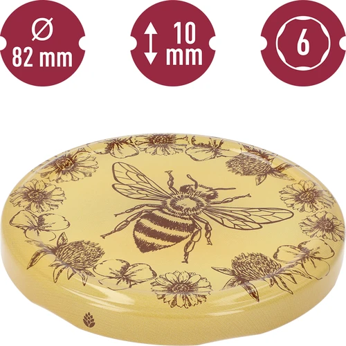 Tapa Twist-Off con diseño Miel 1, fi 82/6, 10 uds. - 3