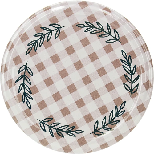 Tapa Twist-Off fi82/6, cuadros beige, 10 uds.