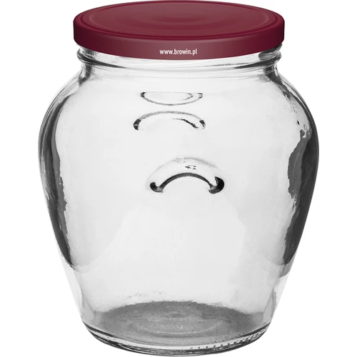 Tarro Ánfora 580ml con tapa burdeos fi82 6uds. - 2