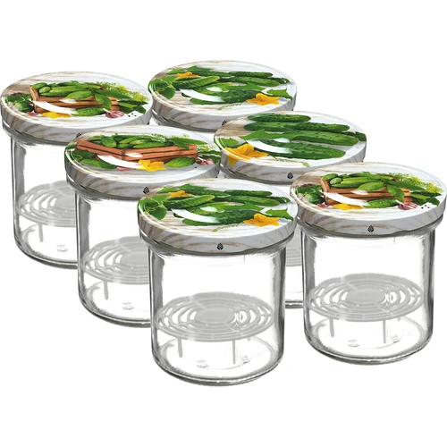 Tarro de 350ml con tapa fi82/6 y prensa - 6 unidades.  - 1 
