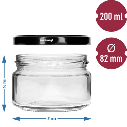 Tarro de caviar 200ml fi82/6 con tapa negra 6uds - 5