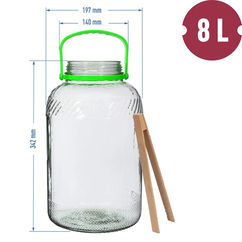 Tarro de vidrio de 8L con pinzas - 6