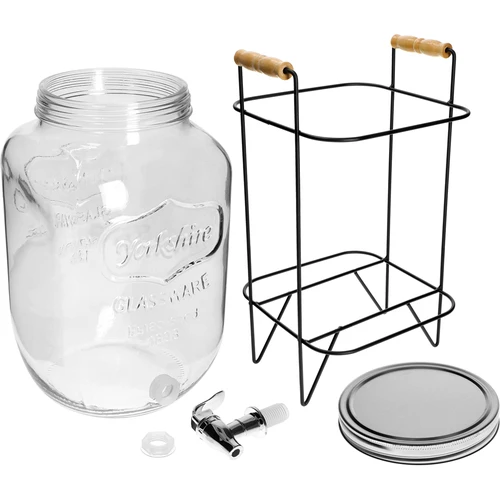Tarro Limonada 8 L - con grifo, en soporte metálico con asas - 3