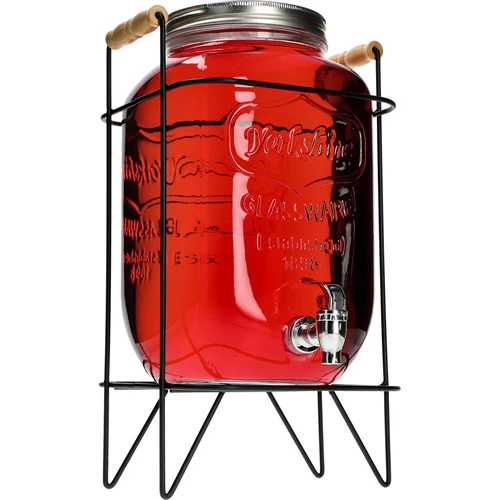 Tarro Limonada 8 L - con grifo, en soporte metálico con asas - 4
