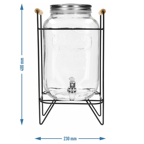 Tarro Limonada 8 L - con grifo, en soporte metálico con asas - 6