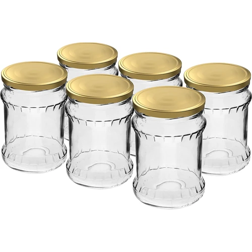 Tarro para Ensalada 500ml con tapa dorada fi82 - 6 unidades  - 1 