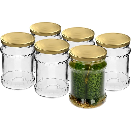 Tarro para Ensalada 500ml con tapa dorada fi82 - 6 unidades - 2