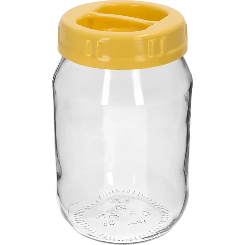 Tarro twist-off 1,7 L con tapa amarilla de plástico con asa, Ø 100 mm, 1 ud.