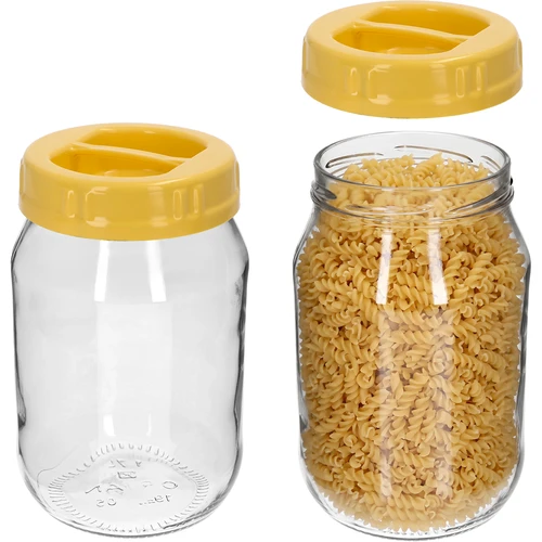 Tarro twist-off 1,7 L con tapa amarilla de plástico con asa, Ø 100 mm, 1 ud. - 3