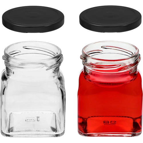 Tarro TO 120ml Cuatro esquinas fi53 tapa negra -6uds - 5