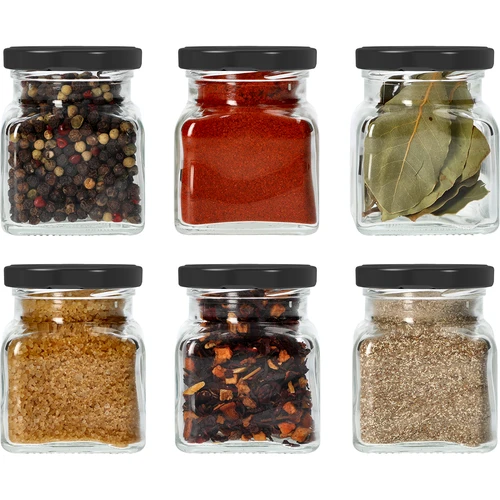 Tarro TO 120ml Cuatro esquinas fi53 tapa negra -6uds - 7