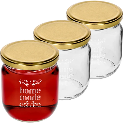 Tarro TO 425ml con tapa impresa HOME fi82 - 3 unidades  - 1 