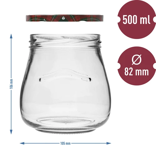 Tarro TO 500ml otra Ánfora cierre col. fi82/6 -6uds - 10