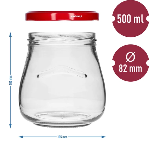 Tarro TO 500ml otra Ánfora tapa. burdeos fi82/6 -6uds - 9