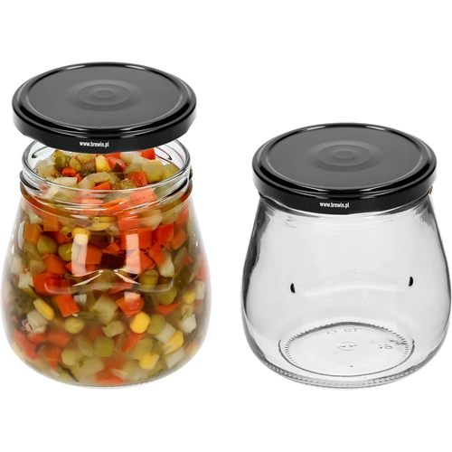 Tarro TO 500ml otra Ánfora tapa negra fi82/6 -6uds - 5