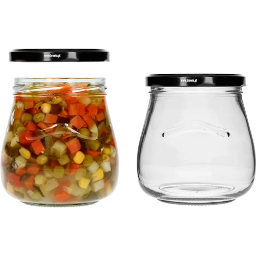 Tarro TO 500ml otra Ánfora tapa negra fi82/6 -6uds - 6