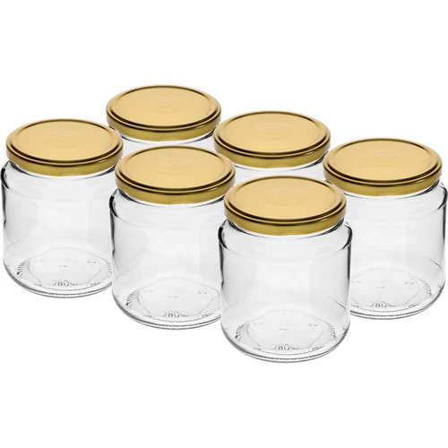 Tarro TO 580ml gordito con tapa dorada fi82/6 -6uds  - 1 