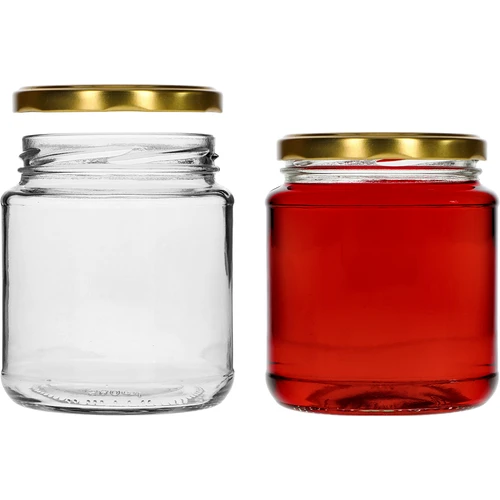 Tarro TO 580ml gordito con tapa dorada fi82/6 -6uds - 3