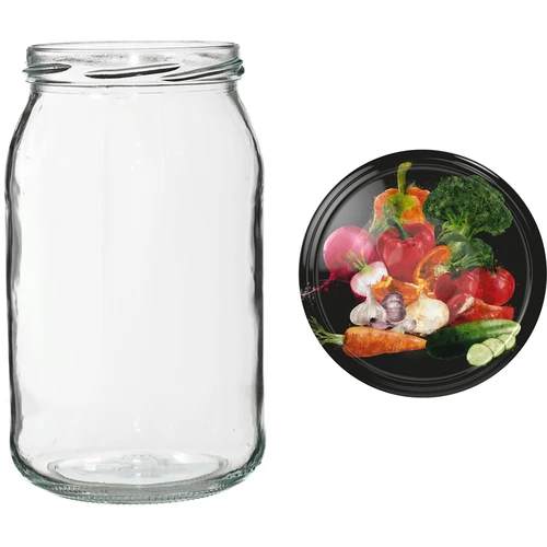 Tarro TO 900ml con tapa de colores fi82/6 - 6 unidades - 12