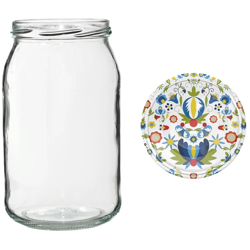 Tarro TO 900ml con tapa de colores fi82/6 - 6 unidades - 10