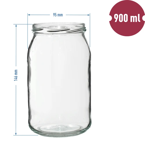 Tarro TO 900ml con tapa de colores fi82/6 - 6 unidades - 2