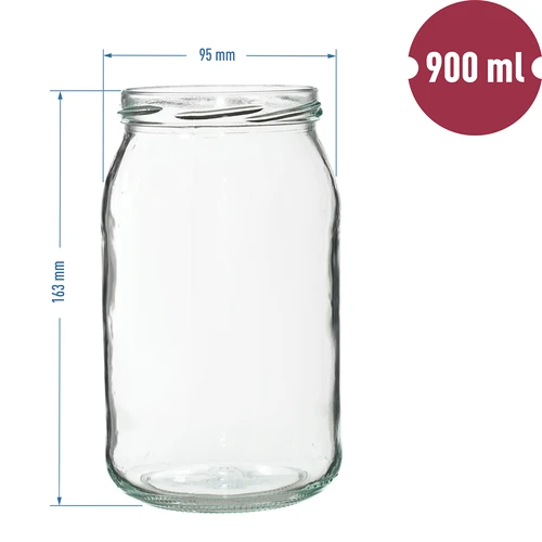 Tarro TO 900ml tapa dorada fi82/6 - 6uds. - 8