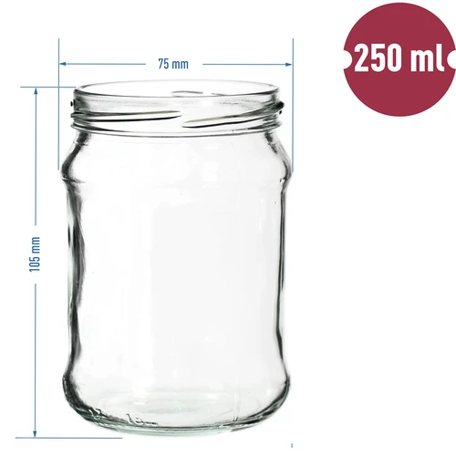 Tarro TO cuarto 250ml con tapa fi66 - 6uds. - 6