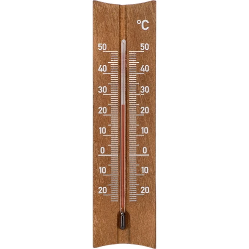 Termometr pokojowy drewniany (-20 do +50°C), ciemny brąz, 15cm