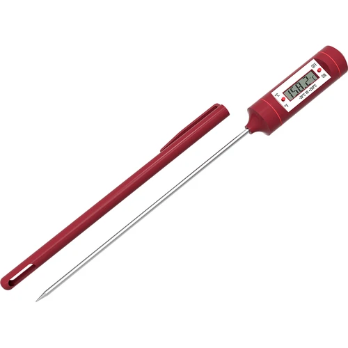 Termómetro electrónico de cocina con pantalla LCD (-20°C a +250°C), rojo