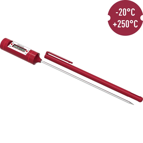 Termómetro electrónico de cocina con pantalla LCD (-20°C a +250°C), rojo - 3